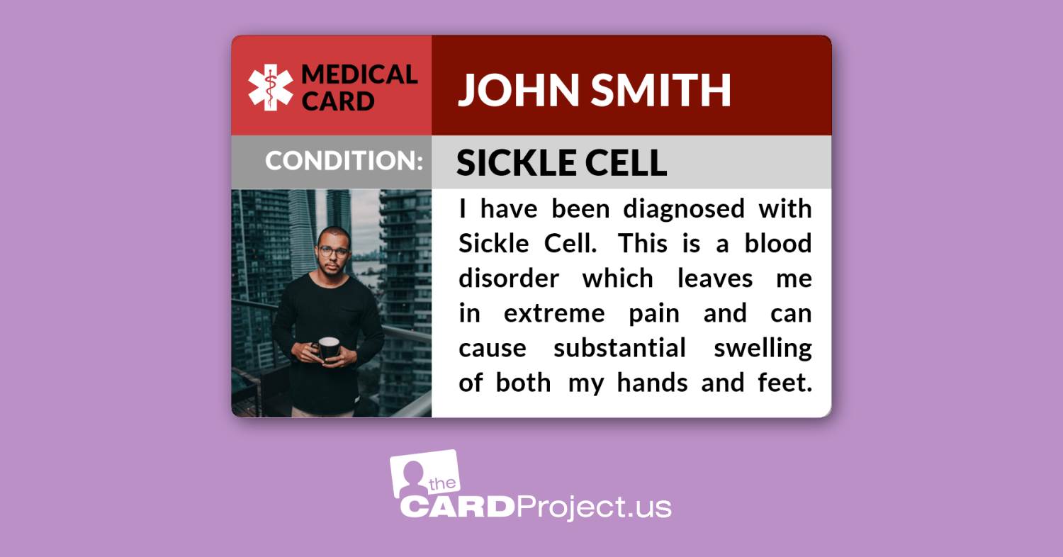 Sickle Cell Photo Medical ID (FRONT)